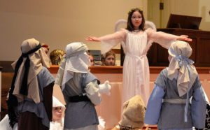 children dressed as shepherds and angels