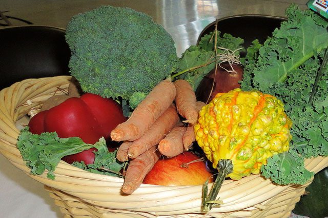 a basket of vegetables