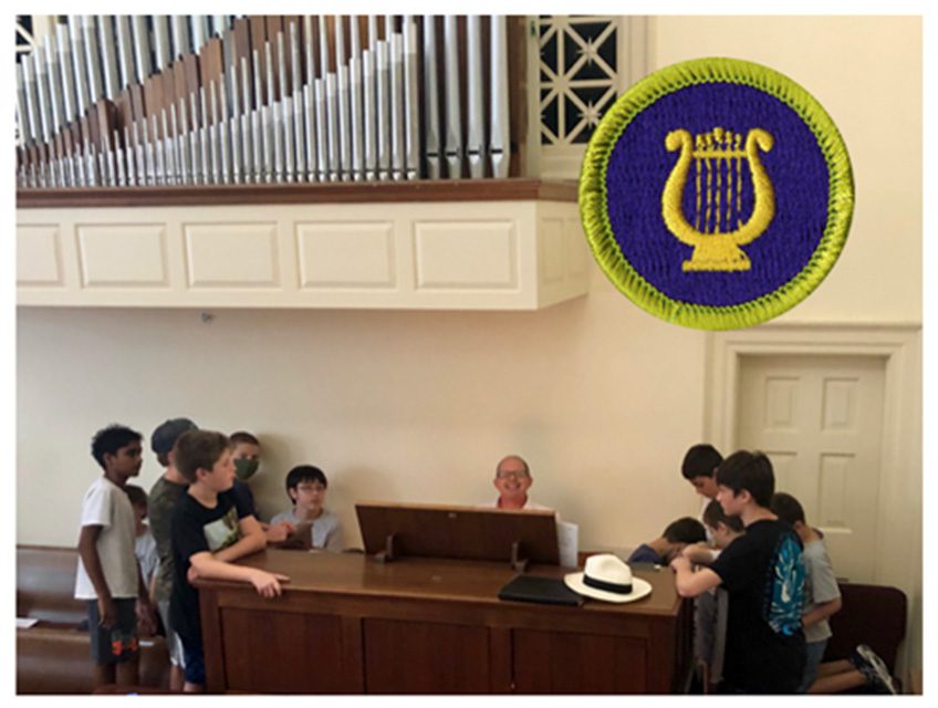 scouts at the piano